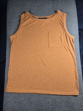 TeCrew Women's Sleeveless Pocket Tank - Rust Orange
